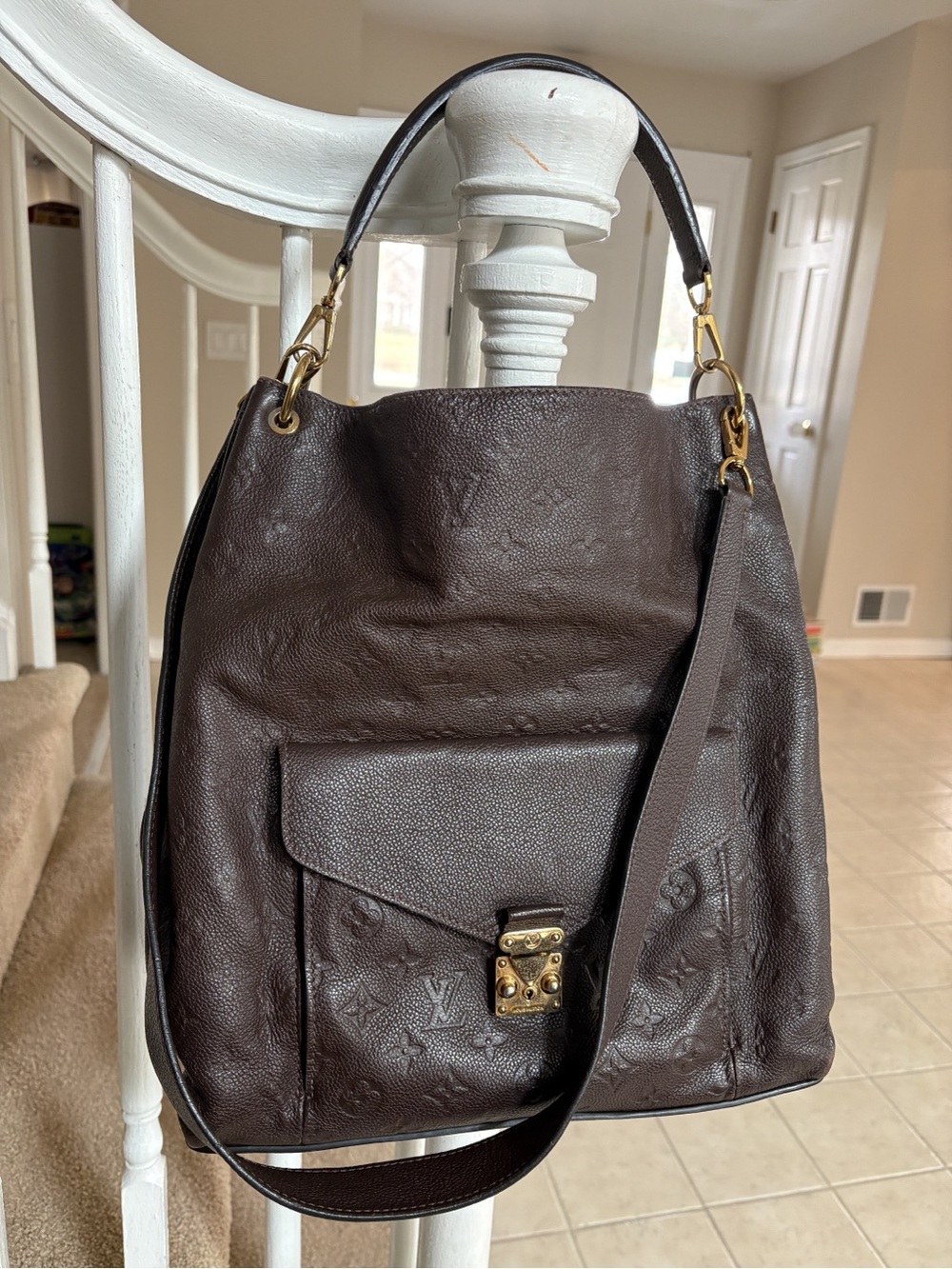 Louis Vuitton Brown Métis Hobo Leather Bag